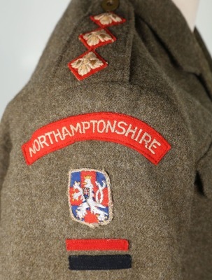 WW2 British Officers Battle Dress Blouse Attributed to Captain A R Rodgers Northamptonshire Regiment and MI6 Intelligence Service, Served in Czechoslovakia as part of 22 Liaison HQ British Military Mission Prague - 9