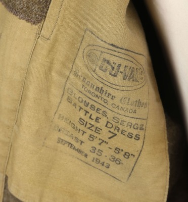 WW2 British Officers Battle Dress Blouse Attributed to Captain A R Rodgers Northamptonshire Regiment and MI6 Intelligence Service, Served in Czechoslovakia as part of 22 Liaison HQ British Military Mission Prague - 11