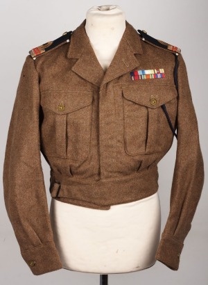 British Royal Naval Reserve Lieutenant Commanders Battle Dress Blouse of a Veteran of North Atlantic, Africa & Burma Campaigns in WW2