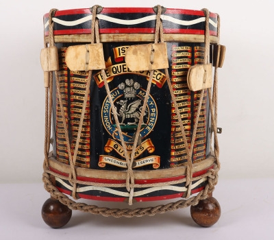 British 1st Battalion the Queens Regiment Regimental Drum, Converted into Side Table