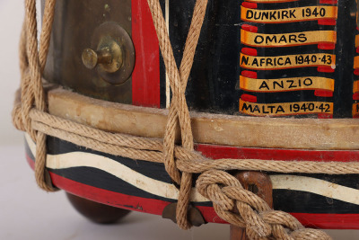 British 1st Battalion the Queens Regiment Regimental Drum, Converted into Side Table - 7