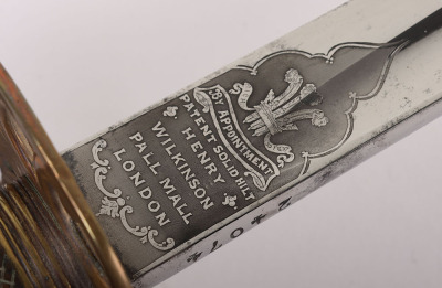 1845 Pattern Infantry Officers Sword by Henry Wilkinson No.24074 Made for Lt. Col. Bergmann 6.12.1881 - 8