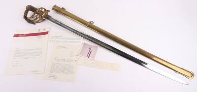 1845 Pattern Infantry Officers Sword by Henry Wilkinson No.24074 Made for Lt. Col. Bergmann 6.12.1881 - 16