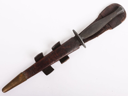 Scarce WW2 Canadian Parkerised Stiletto Fighting Knife, as used by the 1st Canadian Parachute Battalion