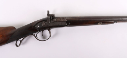 Unusual 16 Bore Double Barrel Percussion Sporting Gun by R. Fenton