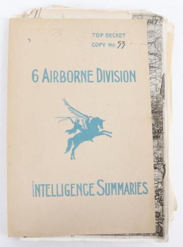 Important Top Secret File "6 Airborne Division Intelligence Summaries" Numbered Copy, Operation Varsity Intelligence Summaries March 1945