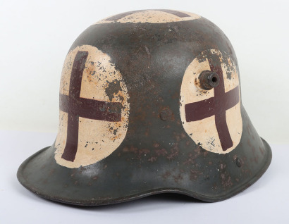 WW1 German M-16 Steel Helmet Shell Used by a Medic