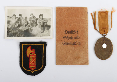 Third Reich Westwall Medal with Packet of Issue & Waffen-SS Italian Fascist Volunteer Shield