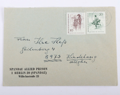 Rudolf Hess - Original Postal Envelope Addressed to Frau Ilse Hess in Hindelang, March 1969