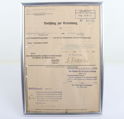 Third Reich Period Document Signed by Reichsfuhrer-SS Heinrich Himmler