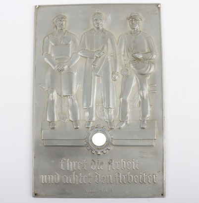 Third Reich DAF (Deutsches Arbeitsfront) Aluminium Plaque,