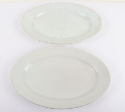 Set of 2 German Mess Hall Dinner Plates by Rosenthal and Boheim Porcelain