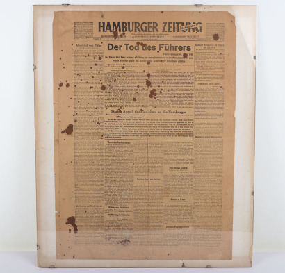 German Newspaper “Hamburger Zeitung” from May 2, 1945 Publishing the Death of Adolf Hitler