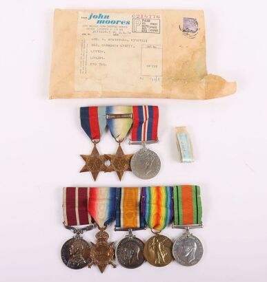 Great War Immediate Meritorious Service Medal Group of 5 to the Army Cyclist Corps with a Separate Family Members Second World War Medal Group of 3