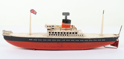 Arnold tinplate clockwork single funnel Ocean Liner, German 1950s - 2