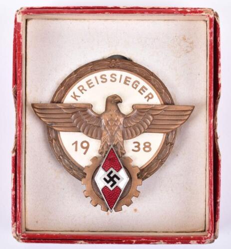 Scarce Hitler Youth 1938 Kreissieger Award in Original Card Box of Issue