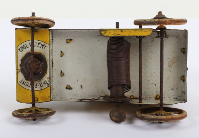 Lehmann (Germany) Tinplate Clockwork Autopost Yellow Mail Delivery Van with Driver - 6