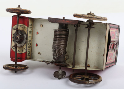 Scarce Lehmann (Germany) Tinplate Clockwork Autopost Red Mail Delivery Van with Driver - 6
