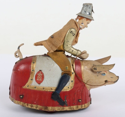 Lehmann (Germany) Tinplate Clockwork Paddy Dancing Pig - 2