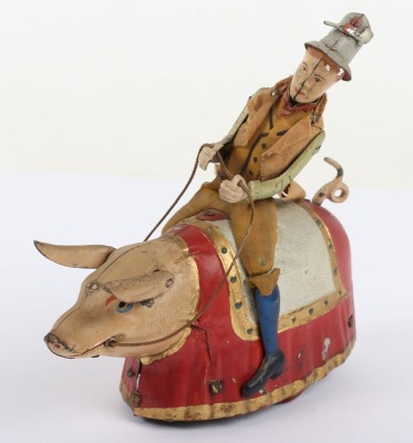 Lehmann (Germany) Tinplate Clockwork Paddy Dancing Pig - 5
