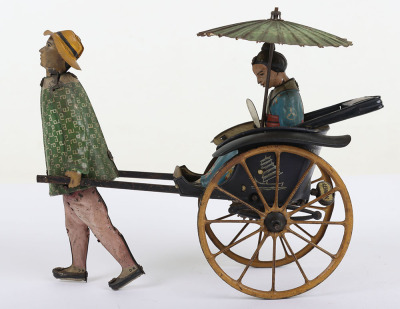 Scarce Lehmann (Germany) Tinplate Clockwork Masuyama Rickshaw EPL 773