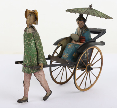 Scarce Lehmann (Germany) Tinplate Clockwork Masuyama Rickshaw EPL 773 - 2