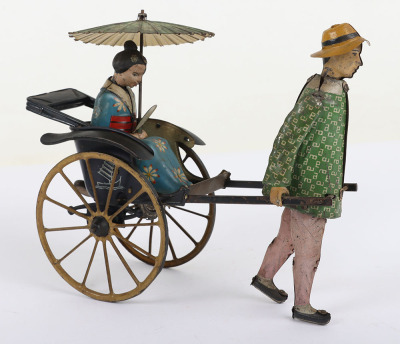 Scarce Lehmann (Germany) Tinplate Clockwork Masuyama Rickshaw EPL 773 - 3