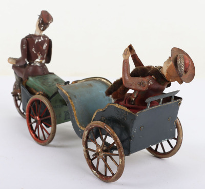 A Scarce Lehmann (Germany) Tinplate Clockwork Anxious Bride Rad Cycle & Rear Cart - 6