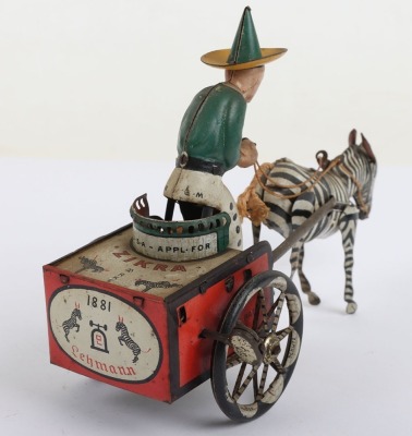 A Lehmann (Germany) Tinplate Clockwork Zikra Zebra and Cart EPL 752 - 5