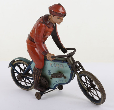 Scarce Lehmann (Germany) Tinplate Clockwork. Echo Motorcyclist EPL 725 - 3