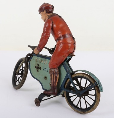 Scarce Lehmann (Germany) Tinplate Clockwork. Echo Motorcyclist EPL 725 - 5