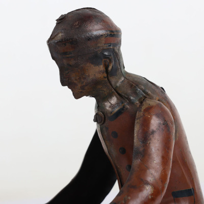 Fischer (Germany) Tinplate Clockwork Motorcyclist bell ringer version - 7