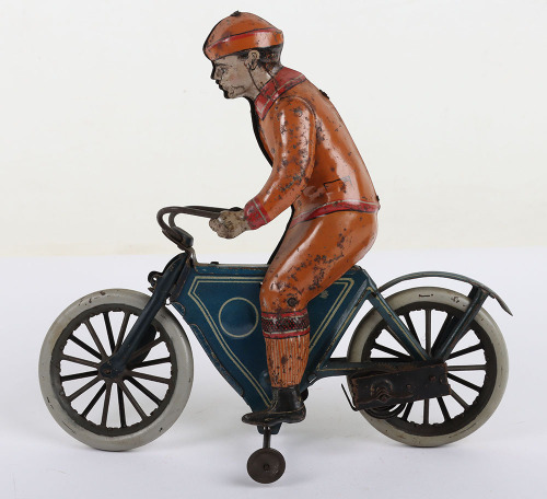 Fischer(Germany) Tinplate Clockwork Motorcyclist