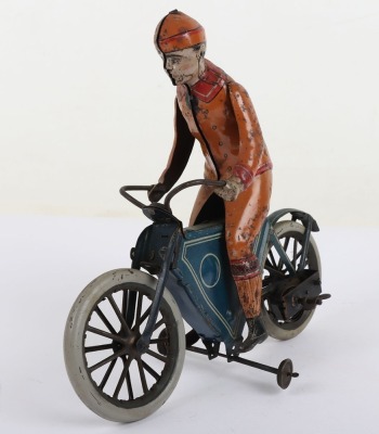Fischer(Germany) Tinplate Clockwork Motorcyclist - 2