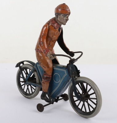 Fischer(Germany) Tinplate Clockwork Motorcyclist - 3