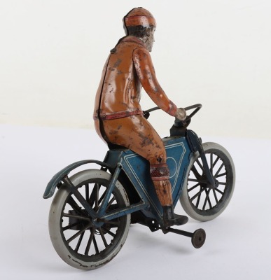 Fischer(Germany) Tinplate Clockwork Motorcyclist - 4