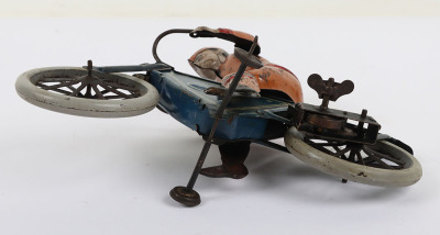 Fischer(Germany) Tinplate Clockwork Motorcyclist - 6