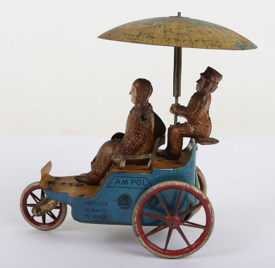 Lehmann (Germany) Tinplate Clockwork AM POL Artic Explorer 3 Wheel Car - 6