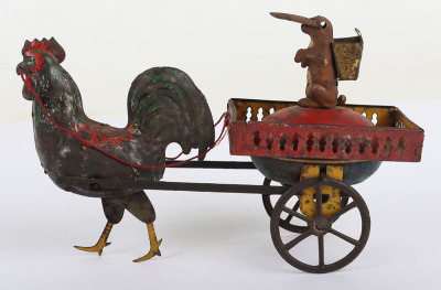 Lehmann (Germany) Tinplate Flywheel Rooster & Rabbit EPL 320 circa pre 1908
