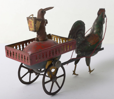 Lehmann (Germany) Tinplate Flywheel Rooster & Rabbit EPL 320 circa pre 1908 - 4