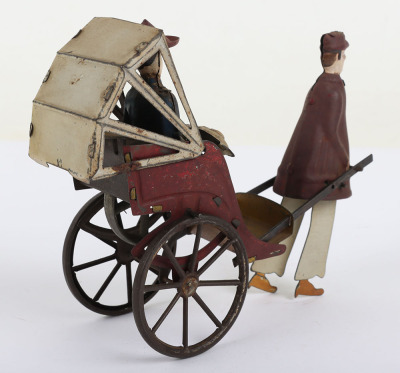 Scarce Early Lehmann (Germany) Tinplate Flywheel Mikado Family Rickshaw - 4