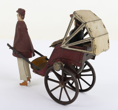 Scarce Early Lehmann (Germany) Tinplate Flywheel Mikado Family Rickshaw - 5