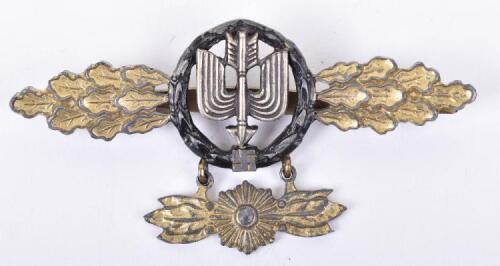 WW2 German Luftwaffe Night Fighters Operational Flying Clasp with Pendent by G H Osang Dresden