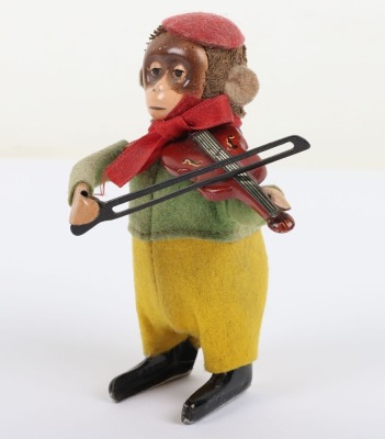 Schuco German Pre War wind-up Monkey Violinist - 5