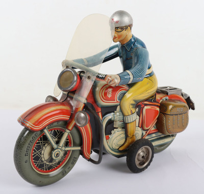 Large Tippco West German Tinplate Motorcycle - 3