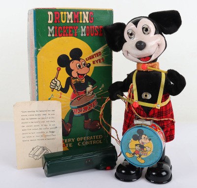 Linemar Japanese Battery Operated Drumming Mickey Mouse