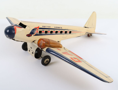 A Mettoy Airways Tinplate Twin Engine Aeroplane