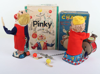 A Alps Japanese Tinplate Novelty Toy The Drumming Clown Charlie - 3