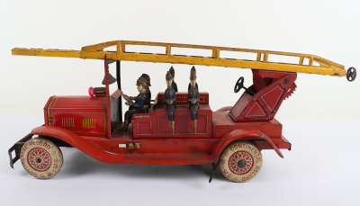 A Large Distler German tinplate clockwork Fire engine circa 1920&rsquo;s - 4