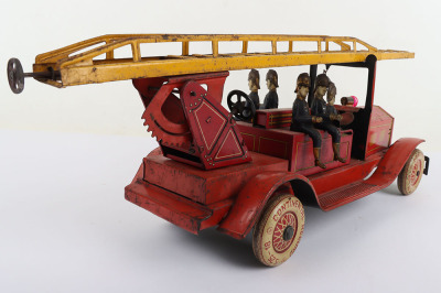 A Large Distler German tinplate clockwork Fire engine circa 1920&rsquo;s - 6